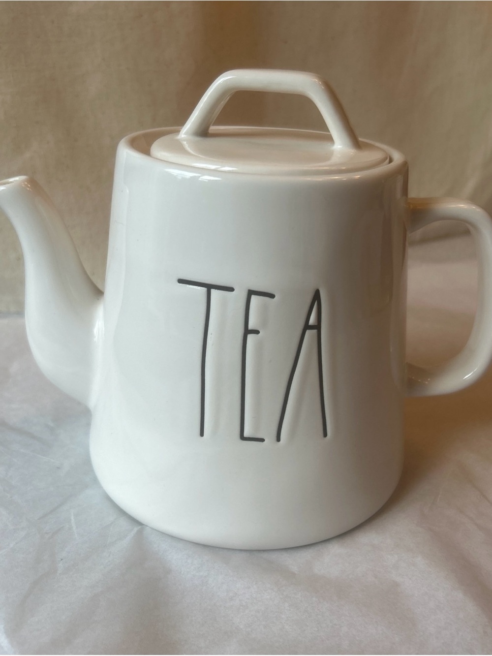 Rae Dunn White Ceramic Tea Pot Kettle "Tea" w/Lid Artisan Collection by Magenta